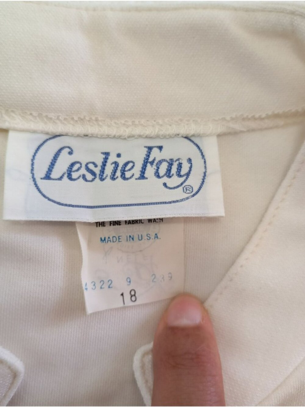 Vintage Leslie Fay Dress Abstract Side Panels 3/4 Sleeves Size 18 Made In USA - Picture 3 of 8